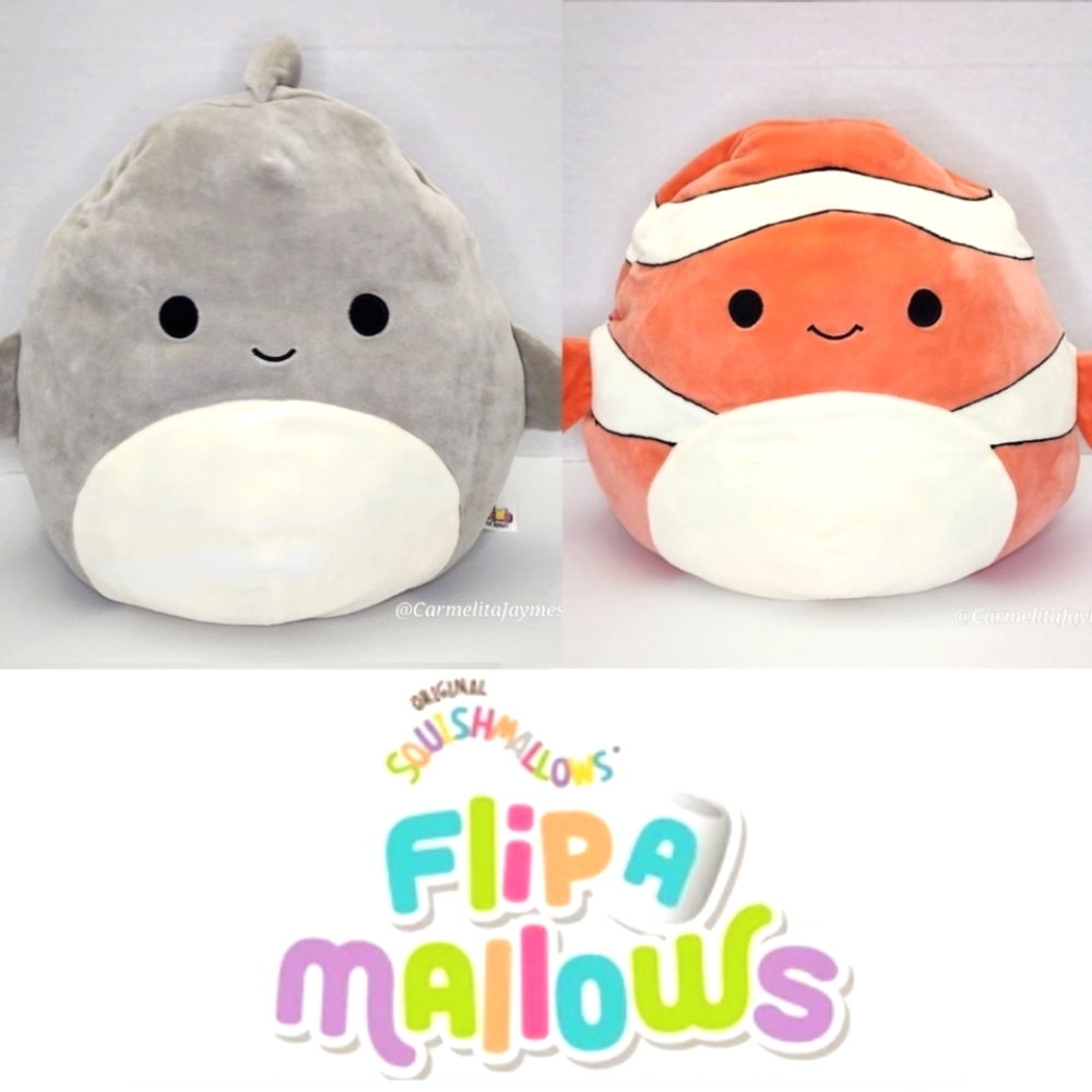 Gordon 🔄 Ricky 🦈🐡 OG 12" FlipAMallow 2020 Original Squishmallow Kelly Toy NWT